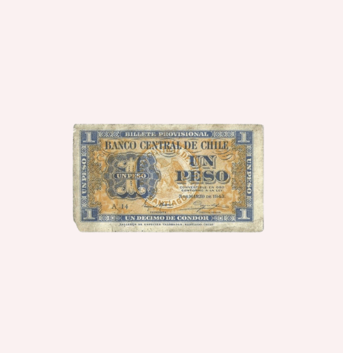 Chile : 1 Peso 1943 - Used.