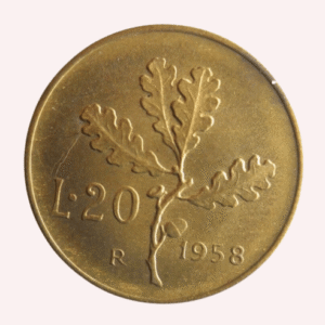 Italia : 20 Liras (R) 1958