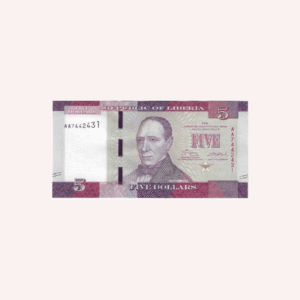 Billete de 5 dólares de 2016.