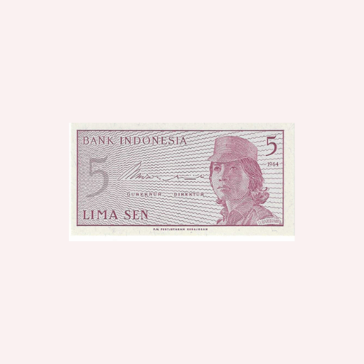 Billete 5 Sen 1964 UNC.