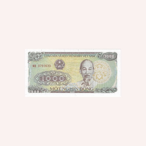 1000 Dongs 1988 UNC.