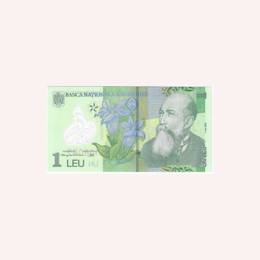 Billete de 1 Leu 2005.