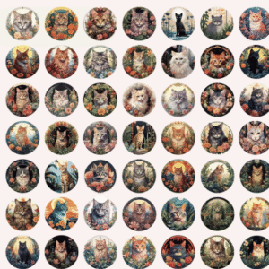 50 Stickers de Gatos